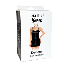 Лакированное платье Art of Sex - Demeter, цвет черный с эффектом голограммы, размер S
