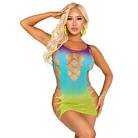 Платье Leg Avenue Seamless Ombre Faux Lace Up Mini Dress One Size Ocean
