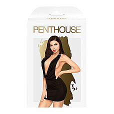 Мини-платье Penthouse Heart Rob L/XL Black, хомут, глубокое декольте, миниатюрные стринги