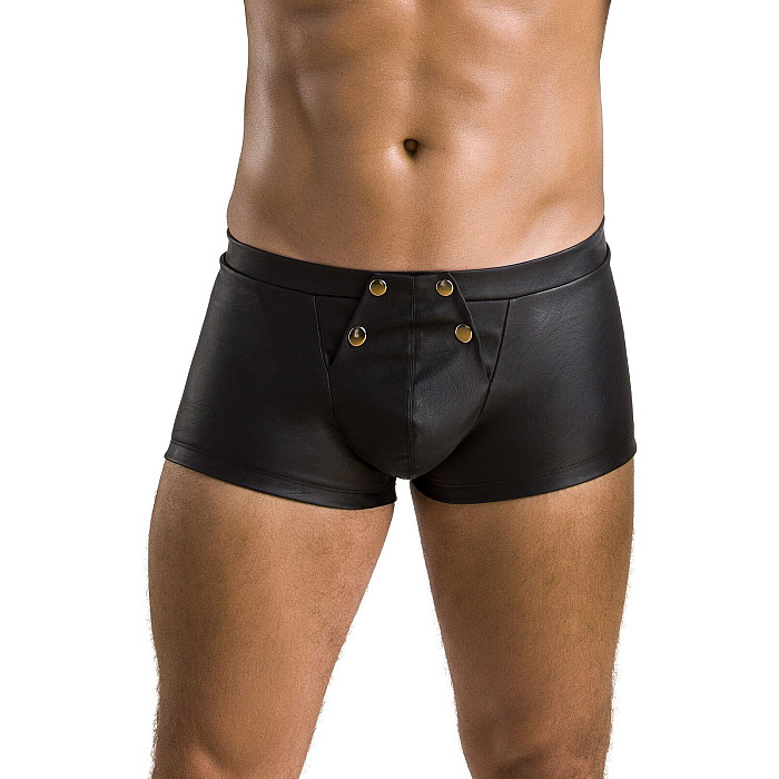 Мужские кожаные боксеры с клапаном Passion 050 SHORT PATRICK S/M Black