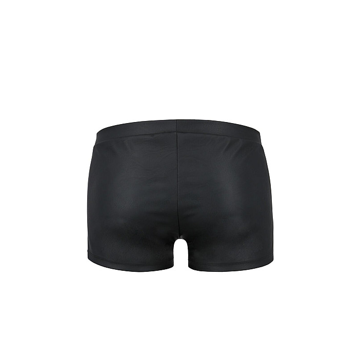 Мужские кожаные боксеры с клапаном Passion 050 SHORT PATRICK S/M Black