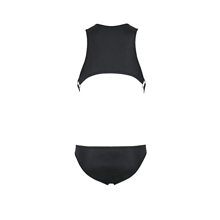 Мужское кожаное боди Passion 056 ADAM XXL/XXXL Black, заклепки