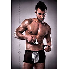 Распродажа!!! Мужские шорты с блестящим гульфиком Passion 002 SHORT black L/XL