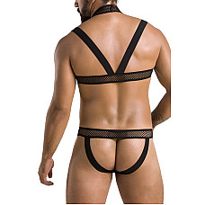 Комплект чоловічої білизни з кріпленнями Passion 043 JACOB XXL/XXXL Black, труси, шлейки