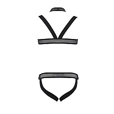 Комплект чоловічої білизни з кріпленнями Passion 043 JACOB XXL/XXXL Black, труси, шлейки