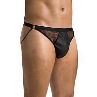 Мужские открытые слипы Passion 034 OPEN LUKE L/XL Black, экокожа