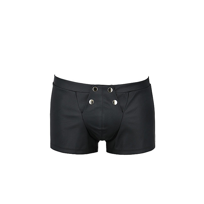 Мужские кожаные боксеры с клапаном Passion 050 SHORT PATRICK XXL/XXXL Black