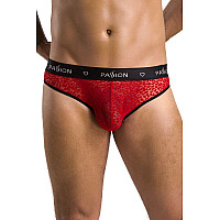 Чоловічі напівпрозорі труси Passion 031 SLIP MIKE L/XL Red, під леопард