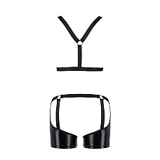 Комплект эротического мужского белья Passion 047 SET JOHN XXL/XXXL Black, трусы, портупея