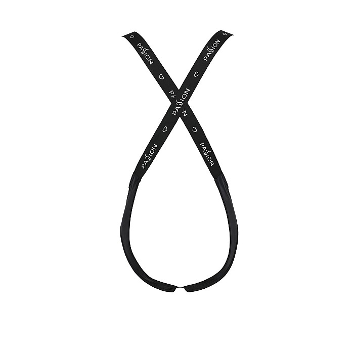 Мужское открытое боди Passion 027 BRUNO XXL/XXXL Black, под латекс, на лямках