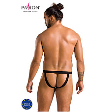 Чоловічі сліпи на шнурівці Passion 044 SLIP BEN S/M Black, екошкіра, люверси