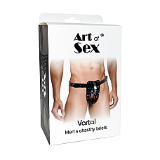 Чоловічий пояс вірності Art of Sex – Vartal, натуральна шкіра