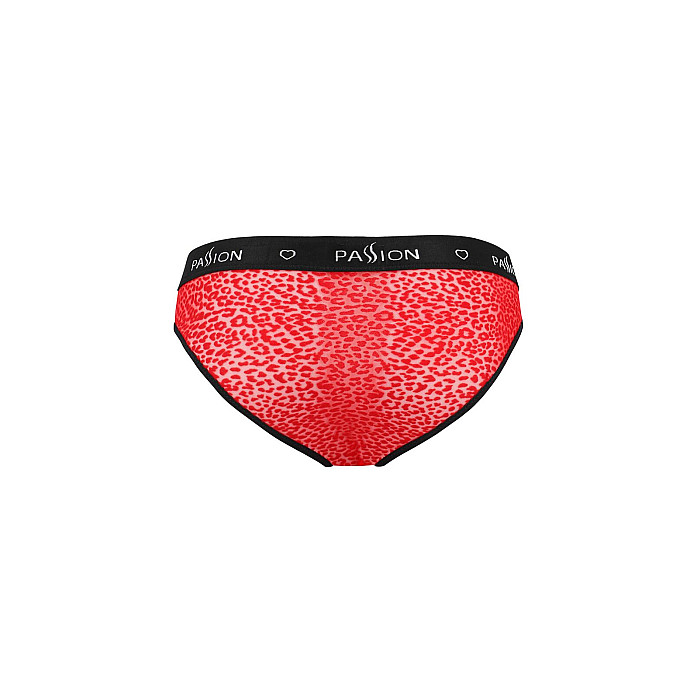 Мужские полупрозрачные трусы Passion 031 SLIP MIKE XXL/XXXL Red, под леопард