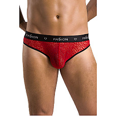 Чоловічі напівпрозорі труси Passion 031 SLIP MIKE XXL/XXXL Red, під леопард