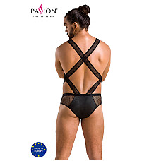 Чоловіче еротичне сітчасте боді Passion 045 VICTOR L/XL Black, екошкіра, сітка