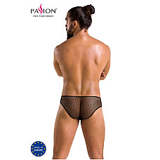 Чоловічі труси зі шнурівкою Passion 035 SLIP RICHARD S/M Black, екошкіра, сітка