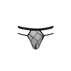 Мужские прозрачные стринги Passion 029 THONG COLLIN L/XL Black, сетка