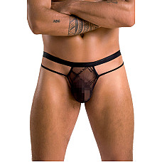 Мужские прозрачные стринги Passion 029 THONG COLLIN L/XL Black, сетка