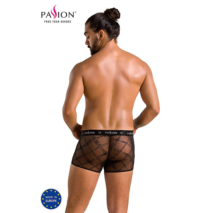 Мужские прозрачные боксеры Passion 032 SHORT JAMES S/M Black, сетка