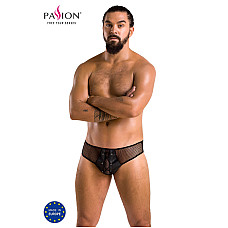 Чоловічі труси зі шнурівкою Passion 035 SLIP RICHARD XXL/XXXL Black, екошкіра, сітка
