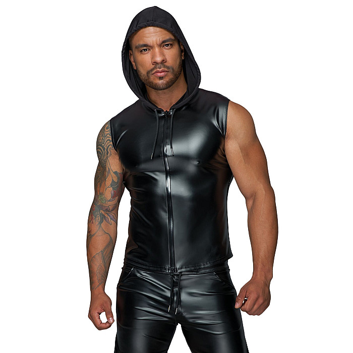 Мужская безрукавка с капюшоном Noir Handmade H062 Hooded Shirt, 3XL, мокрый эффект