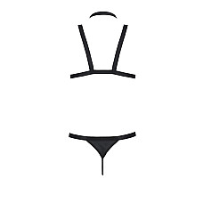 Комплект мужского белья из стреп Passion 039 SET ANDREW L/XL Black, стринги, шлейка