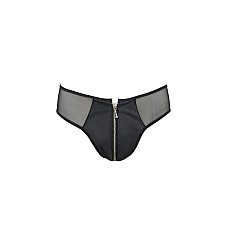 Мужские слипы на молнии Passion 042 SLIP TIMMY XXL/XXXL Black, экокожа, сетка