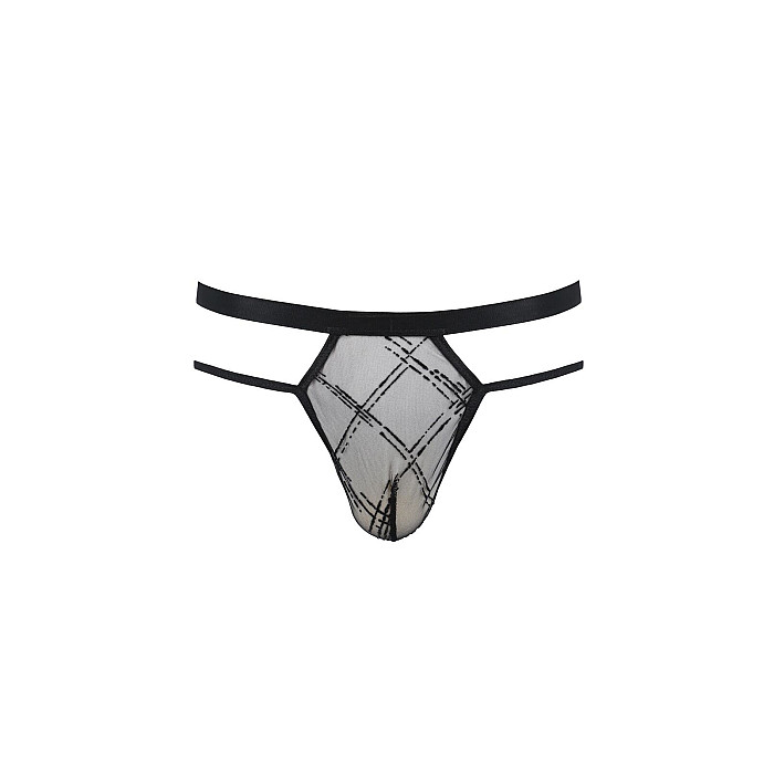Чоловічі прозорі стринги Passion 029 THONG COLLIN S/M Black, сітка