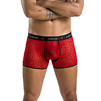 Чоловічі прозорі боксери Passion 046 SHORT PARKER L/XL Red, сітка, під леопард