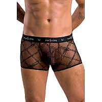 Чоловічі прозорі боксери Passion 032 SHORT JAMES XXL/XXXL Black, сітка