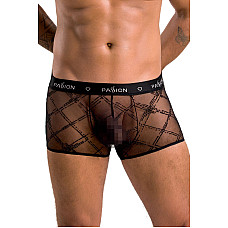 Чоловічі прозорі боксери Passion 032 SHORT JAMES XXL/XXXL Black, сітка