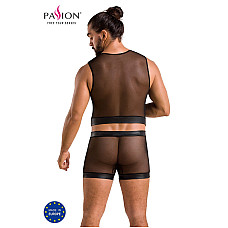 Комплект мужского белья на шнуровке Passion 053 SET WILLIAM XXL/XXXL Black, жилет, боксеры