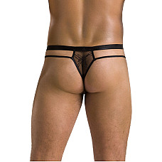 Чоловічі прозорі стринги Passion 029 THONG COLLIN XXL/XXXL Black, сітка