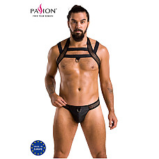 Комплект чоловічої білизни з кріпленнями Passion 043 JACOB L/XL Black, труси, шлейки