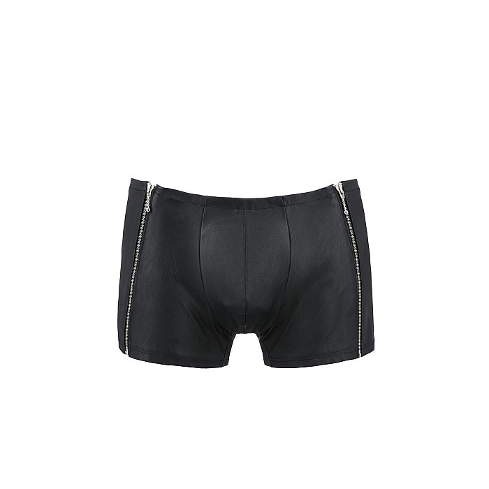Мужские кожаные боксеры с молниями Passion 049 SHORT MATT XXL/XXXL Black