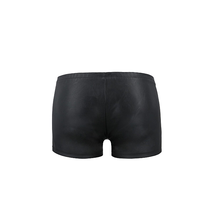 Мужские кожаные боксеры с молниями Passion 049 SHORT MATT XXL/XXXL Black