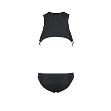 Мужское кожаное боди Passion 056 ADAM L/XL Black, заклепки