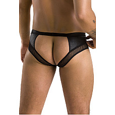 Чоловічі труси з ланцюжком Passion 030 SLIP TOM L/XL Black, екошкіра, відкриті сідниці