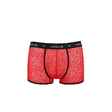 Чоловічі прозорі боксери Passion 046 SHORT PARKER XXL/XXXL Red, сітка, під леопард