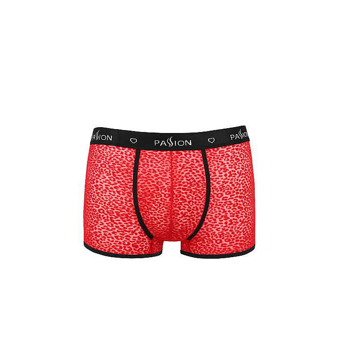 Мужские прозрачные боксеры Passion 046 SHORT PARKER XXL/XXXL Red, сетка, под леопард