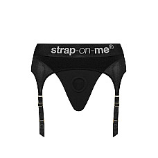Труси для страпону з підв'язками для панчох Strap-On-Me REBEL HARNESS - XL