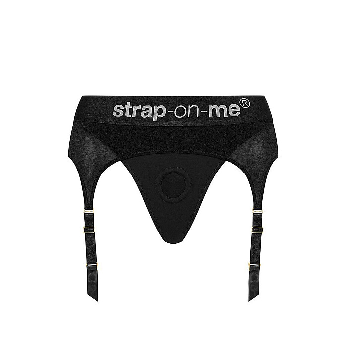 Труси для страпону з підв'язками для панчох Strap-On-Me REBEL HARNESS - L