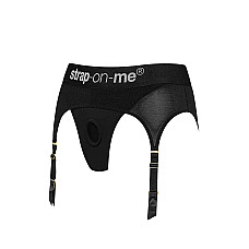 Труси для страпону з підв'язками для панчох Strap-On-Me REBEL HARNESS - L