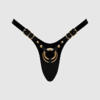 Трусики для страпона Strap-On-Me Leatherette Harness Fabulous - One Size - Black Glossy