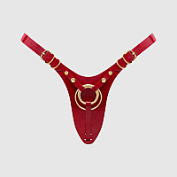 Трусики для страпона Strap-On-Me Leatherette Harness Fabulous - One Size - Red Glossy