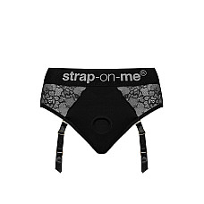 Мереживні труси для страпону з підв'язками для панчох Strap-On-Me DIVA HARNESS - M