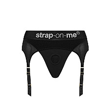 Труси для страпона з підв’язками для панчіх Strap-On-Me REBEL HARNESS - S