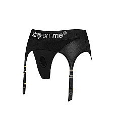 Труси для страпона з підв’язками для панчіх Strap-On-Me REBEL HARNESS - S