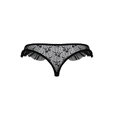 Трусики с оборками Passion Exclusive DONIA THONG L/XL, black