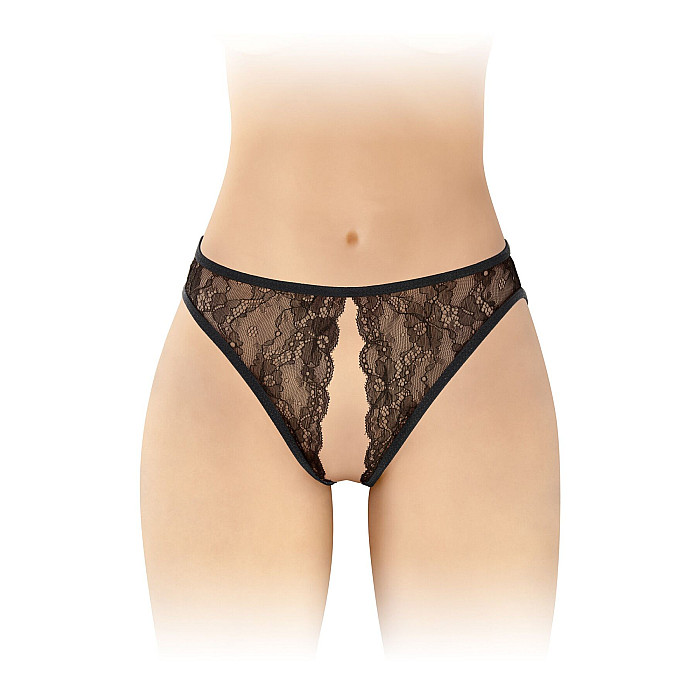 Трусики с открытым доступом Fashion Secret Victoria Black, кружево